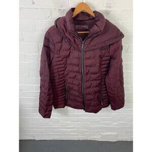 Michael Michael Kors Women's Hooded Packable Down Puffer Jacket Zip Up Size XL